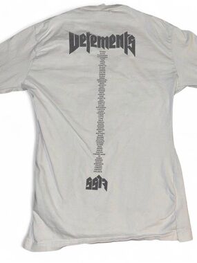 Vetements White T-Shirt with Black Vertical Back Print